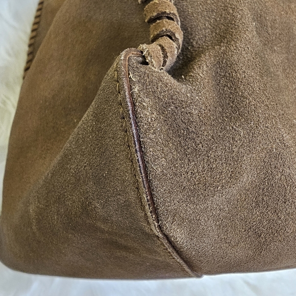 Authentic Gucci Hand Bag Bamboo Brown Suede Leather - Picture 10 of 17